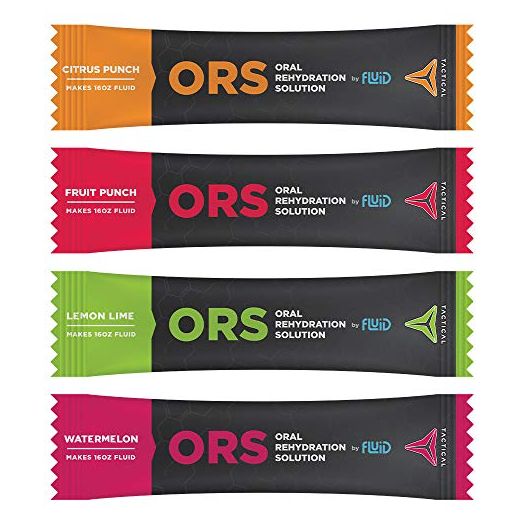 Fluid Tactical - ORS (Oral Rehydration Solution), Recover Faster, Extreme Dehydration Electrolytes, 12pack (Variety Pack)