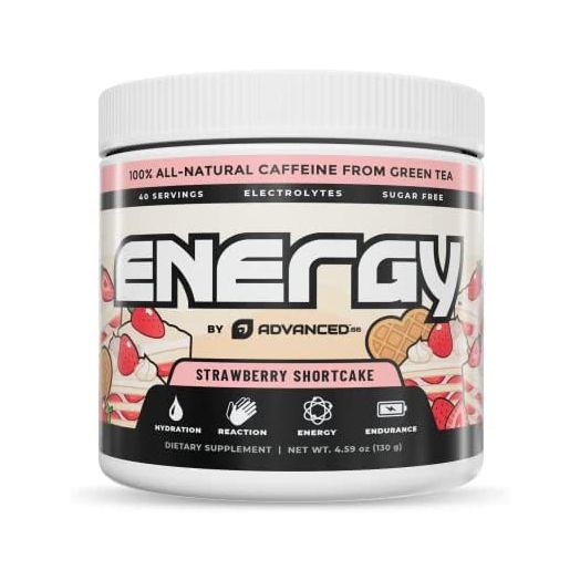 Energy by ADVANCED - Energy Boosting Formula with Electrolytes for Hydration - L-Theanine to Combat Jitters - Sugar Free & Keto Friendly - No Maltodextrin (40 Servings) (Strawberry Shortcake)