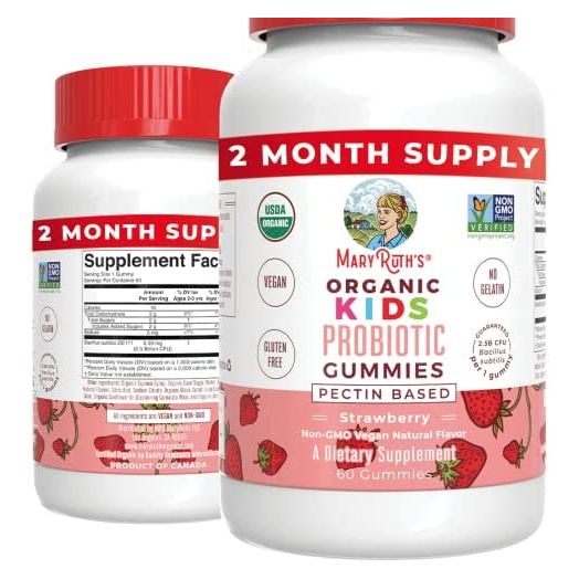 Probiotic | USDA Organic Probiotic Gummies | Probiotic Digestive Support | Immune Support | Digestive & Gut Health Supplement | Vegan | Non-GMO | Gluten Free | 60 Count