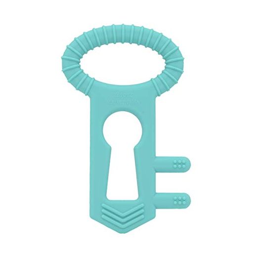 The Teething Key by Eztotz | Made in USA - BPA Free Silicone Baby Teether Toy for Infants Babies Toddlers | 0+ Months Easy Grip Multiple Texture Molar Reach - Great Baby Shower Registry Gift