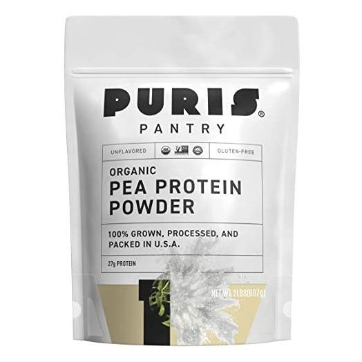 PURIS Organic Pea Protein Powder - 100% Grown, Processed and Packed in USA - 2 LB Unflavored - Certified Organic, Vegan, Gluten-Free, Non-GMO - Plant Based Protein Powder - Keto-Friendly, BCAA