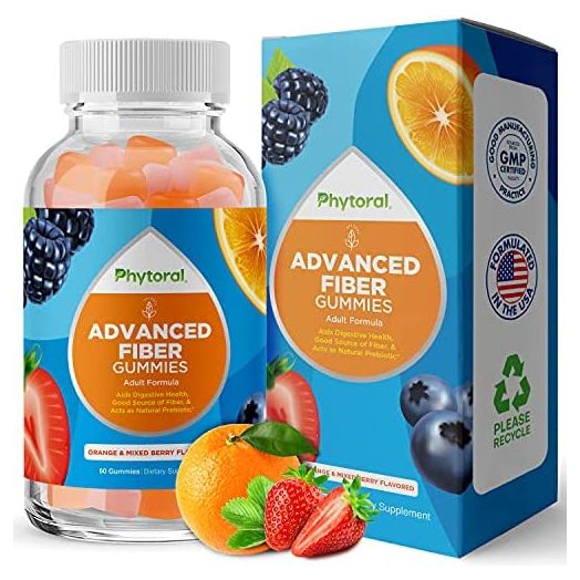 Prebiotic Fiber Gummy Vitamins for Adults - Soluble Fiber Gummies for Adults Gut Health Supplement and Immune System Booster - Dietary Fiber Supplement Gummies Vitamins for Adults Digestive Support