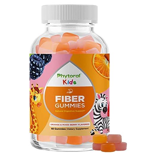 Natural Prebiotic Fiber Gummies for Kids - Chicory Root Fiber Gummy Vitamins for Kids Constipation Relief Immune Support and Digestive Support - Delicious Kids Fiber Gummies and Prebiotic Supplement