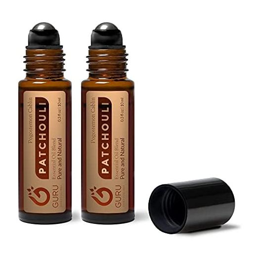 Patchouli Essential Oil Roll On (2 Pack) - Patchouli Perfume Oil for Skin Care, Hair & Massage - Premium Therapeutic Grade Aromatherapy Rollers