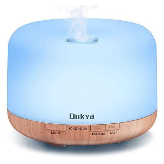 Dukya 500ml Essential Oil Diffuser, 5 in 1 Ultrasonic Aromatherapy Fragrant Oil Humidifier Vaporizer, Timer and Auto-Off Safety Switch