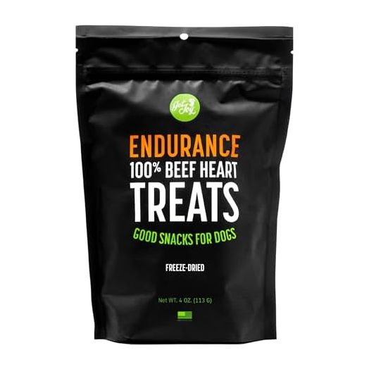 Freeze Dried Superfood 100% Beef Heart Dog Treats, 4 Ounce Bag, Single Ingredient Organ Meat, High Protein, Heart Health, Energy, Muscle Repair, Grain Free & Gluten Free, Made in USA