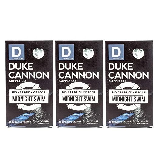 Duke Cannon Supply Co. Big Ass Brick of Bar Soap for Men - Midnight Swim, 10oz (3 Pack)