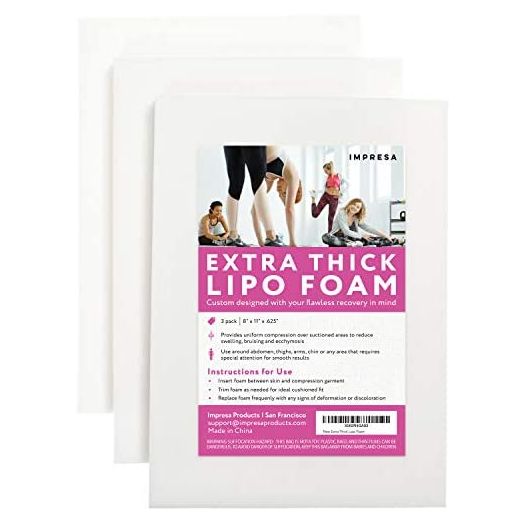 [3 Pack] Extra Thick Lipo Foam - Post Surgery Ab Board for Use with Post Liposuction Surgery Compression Garments Such As Fajas Colombianas, Phax and Lowla Coresets - Medical Grade Foam White