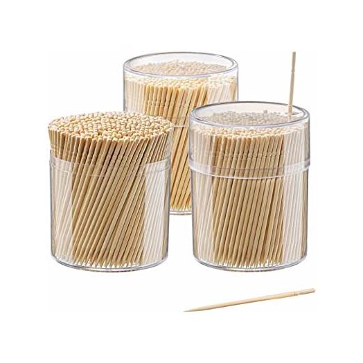 Bamboo Wooden Toothpicks Wood Round Single-Point Teeth Tooth Picks (1500)