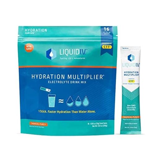 Liquid I.V. Hydration Multiplier - Tropical Punch - Hydration Powder Packets | Electrolyte Drink Mix | Easy Open Single-Serving Stick | Non-GMO | 16 Sticks