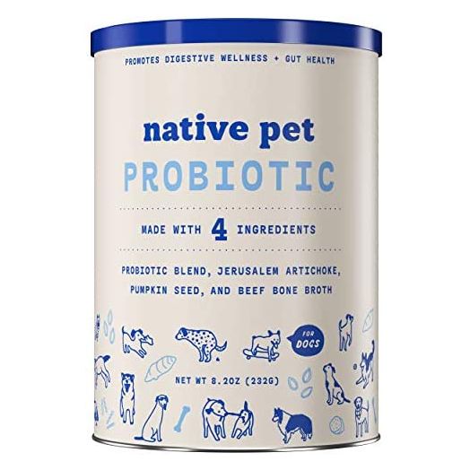 Native Pet Probiotic for Dogs - Vet Created Probiotic Powder for Dogs for Digestive Issues - Dog Probiotic Powder + Prebiotic + Bone Broth - 232 Gram 6 Billion CFU- Probiotics Dogs Will Love! (8.2 oz)