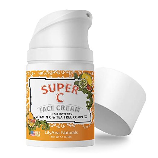 Vitamin C Cream by LilyAna Naturals - Vitamin C Moisturizer for Face designed for Women AND Men, High-Potency Vitamin C & Tea Tree Complex 1.7oz
