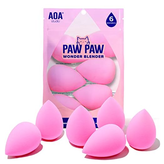 AOA Studio Collection Makeup Sponge Set Makeup Blender Latex Free and High-definition Set of 6 Makeup Blender For Powder Cream and Liquid, Super Soft Wonder Blender Beauty Cosmetic