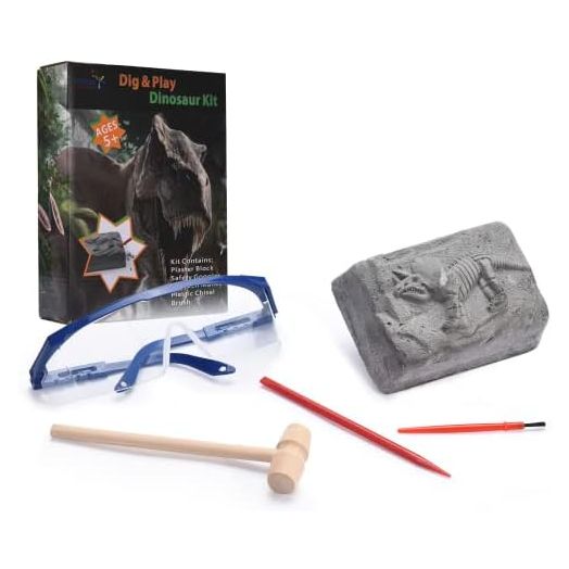 Neliblu Dinosaur Fossil Digging Kit for Kids - 1x5x4-Inch Paleontologist Kit for Kids - STEM-Inspired Toy and Activities - Ultimate Dinosaur Archaeological Dig Kit - Educational Discovery Toys