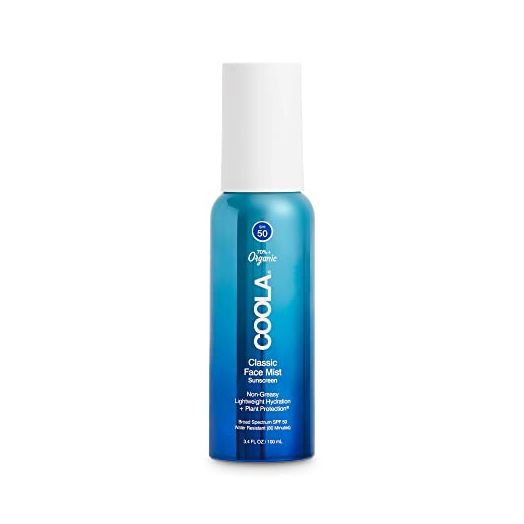COOLA Organic Sunscreen SPF 50 Sunblock Face Mist, Dermatologist Tested Skin Care for Daily Protection, Vegan and Gluten Free, Natural Fragrance, 3.4 Fl Oz