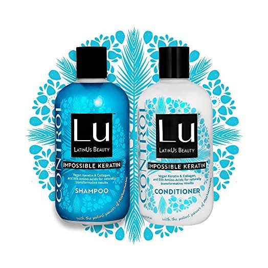 LatinUs Beauty Lu Control Anti-Frizz Vegan Keratin Shampoo + Conditioner Bundle