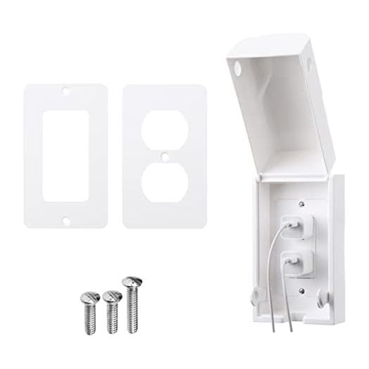 Bates - Baby Safety Outlet Cover Box, Outlet Covers Baby Proofing, Plug Covers for Electrical Outlets, Baby Proof Outlet Covers, Socket Covers for Outlets, Child Proof Outlet Cover, Outlet Box Cover