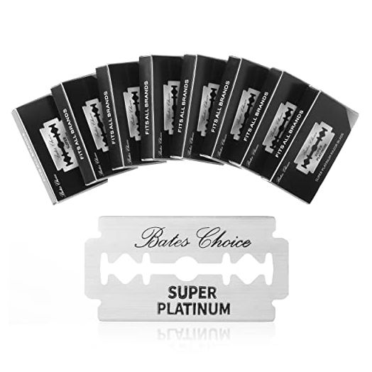 Bates- Double Edge Razor Blade, Stainless Steel, 40 Pack, Razor Blades for Men, Safety Razor Blades Double Edge, Shaving Blades for Men, Blades for Shaving, Mens Razor Blades, Razors Blades for Men
