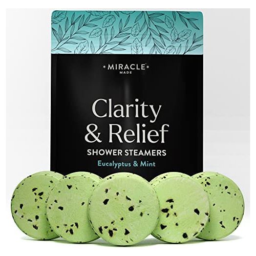 Miracle Made Aromatherapy Shower Steamers - 15 Tablets Eucalyptus and Mint Shower Bombs with Natural Essential Oils Bombs for Nasal Congestion Relaxation Self Care Daily Use Bath Bombs for Women Moms