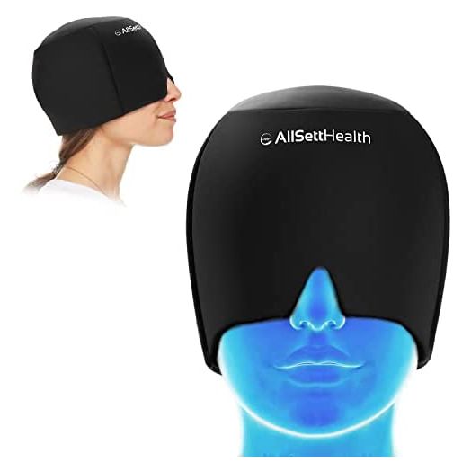 AllSett Health Form Fitting Migraine Relief Ice Head Wrap, Hot and Cold Therapy