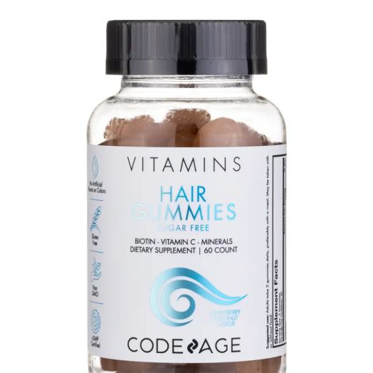 Codeage Hair Gummies (Sugar-free), Strawberry-Coconut Flavor - 60 Gummies