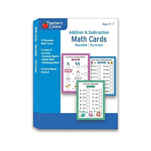 Addition & Subtraction Dry Erase Cards, Reusable Math Sheets, Childhood Education, Learning Tools, Math Flash Cards