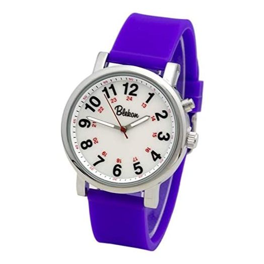 Blekon Original Light Up Dial Nurse Watch – Various Medical Scrub Colors, Easy to Read, Military Time with Second Hand, Silicone Band, Water Resistant Watch