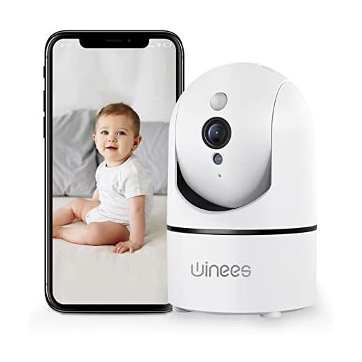 Baby Monitor, WINEES 1080P Indoor Camera with Audio and Night Vision, WiFi Surveillance Camera Security Home Dog Pet Monitor with App, Motion Sensor Detection 2 Way Audio WiFi Alexa Camera