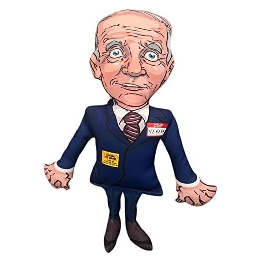 Sleepy Joe Biden Dog Toy | Let’s Go Brandon Chew Toy with Squeaker, Republican Novelty Gag Gift, Triple Stitched Durable Polyester, 12” Tall