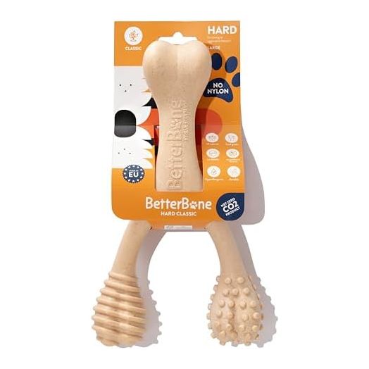 All-Natural, Nylon-Free Dog Chew Toys - Hard Density - Ideal for Strong to Aggressive Chewers - Non-Toxic, Promotes Dental Health, Splinter-Resistant, Sustainably Made