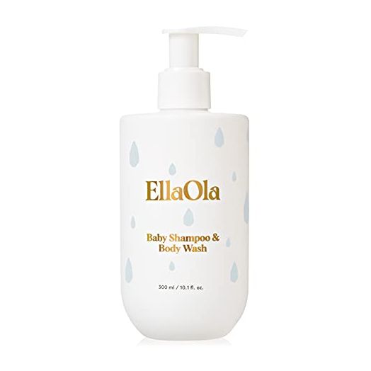 EllaOla Baby Shampoo and Body Wash | Organic Baby Bath Essentials I Fragrance Free, Moisturizing, & Tear Free for Sensitive Skin | 10.1 fl. oz.