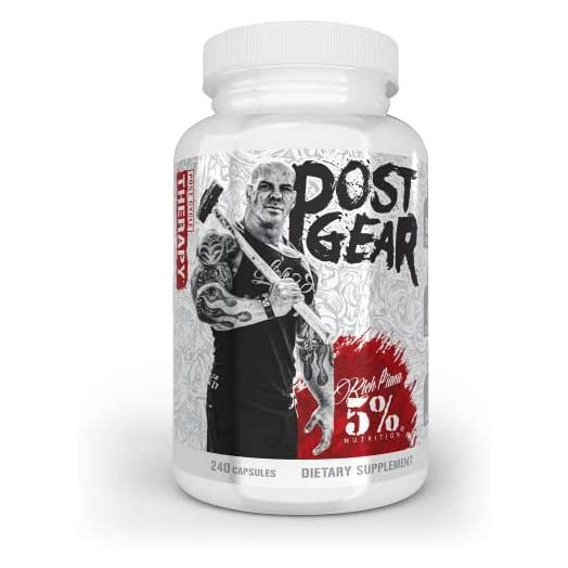 Rich Piana 5% Nutrition Post Gear PCT Support Booster | Estrogen Blocker, Aromatase Inhibitor | Post Cycle Therapy Supplement | DAA, DIM, Longjack, Stinging Nettle, Milk Thistle, 240 Capsules