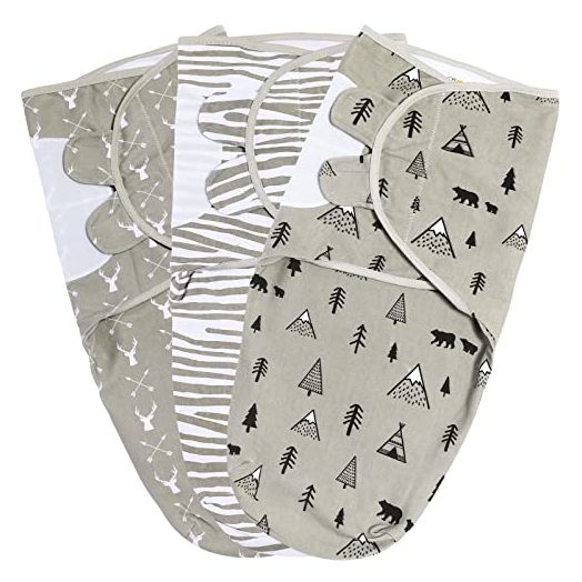 Baby Swaddle Blanket, Swaddle Wrap for Newborn and Infant, Adjustable Swaddle Set for Baby Boy and Girl, Soft Organic Cotton, Small/Medium, (0-3 Months)