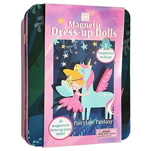 Hapinest Magnetic Dress Up Dolls Pretend and Play Travel Playset Toy for Girls Ages 4 Years and Up, Fairytale Fantasy