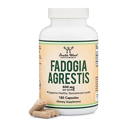 Fadogia Agrestis 600mg Per Serving (180 Capsules) Powerful Extract to Support Healthy Testosterone Levels and Athletic Performance (Manufactured and Tested in The USA) by Double Wood Supplements