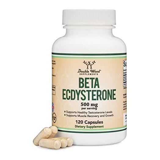 Beta Ecdysterone Supplement - 500mg Per Serving (120 Capsules, 60 Servings) Powerful Plant Anabolic to Support Healthy Testosterone Levels (Manufactured and Tested in The USA) by Double Wood