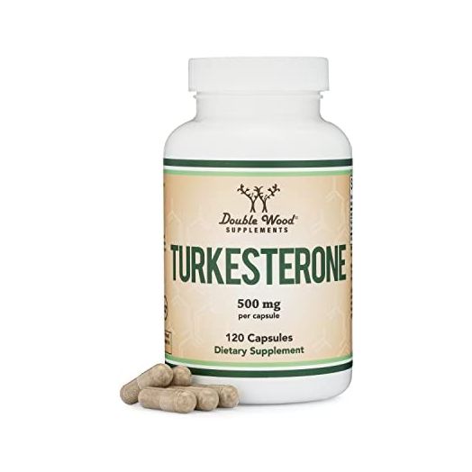 Turkesterone Supplement 500mg, 120 Capsules (Ajuga Turkestanica Extract Std. to 10% Turkesterone) Similar to Ecdysterone for Testosterone Support by Double Wood Supplements