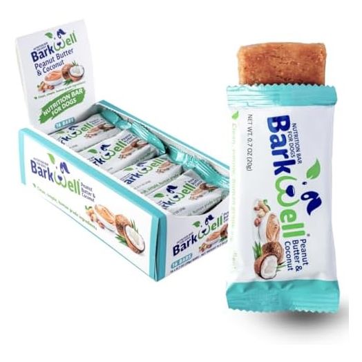 Peanut Butter Nutrition Bars for Dogs, 0.7 Ounce, 16-Pack (Coconut) Dog Treat, 100% Natural Dog Peanut Butter, Stuff Toy, Snuffle mat, Semi-Moist Dog Snack, Made in The USA