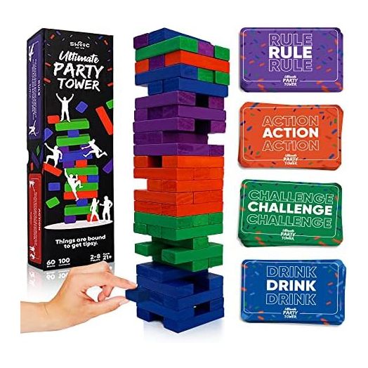SWOOC - Ultimate Party Tower - 100 Original Commands, 60 Blocks & 1000's of Hilarious Rule Combinations - A Tipsy Spin on Fun Classic Games for Power Hour - Ages 21+