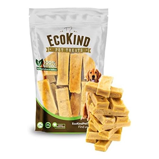 EcoKind Pet Treats Premium Gold Peanut Butter Flavored Yak Chews | All Natural Himalayan Yak Cheese Dog Chew for Small to Large Dogs | Keeps Dogs Busy & Enjoying, Indoors & Outdoor Use