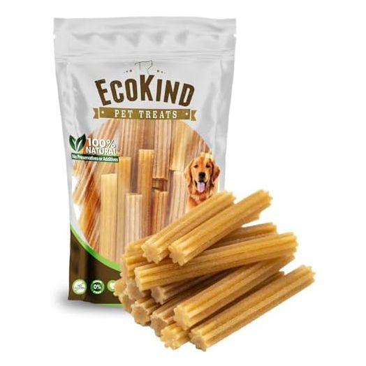 EcoKind Pet Treats Premium Gold Bacon Flavored Churro Chews | All Natural Himalayan Yak Cheese Dog Chew for Small to Large Dogs | Keeps Dogs Busy & Enjoying Indoors & Outdoor Use (20 Sticks)
