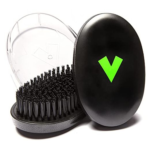 Veeta Wave Brush, Palm Wave Brush for Men 360 with Protective Cover, 100% Synthetic Flex Bristles