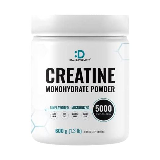 Creatine Monohydrate Powder 600 Grams (1.32lb), Unflavored | Pure | Micronized Creatine Powder, 5000mg(5g) Per Serving, 4 Month Supply, Vegan | Keto, Non-GMO, No Filler, No Additives - 120 Servings