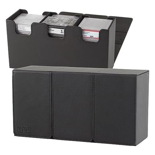 Slab Box Triple Row - Trading Card Storage Box for Graded Sports Cards and Graded TCG Cards - Card Case Fits PSA, BGS, SGC and CSG Graded Card Slabs