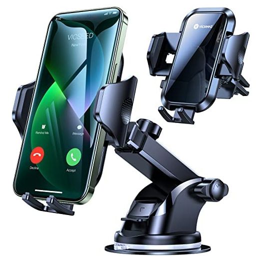 1st Resist High Temp & No MeltVICSEED Phone Mount for Car - Strong Suction & Long Arm Car Phone Holder Mount - Universal Cell Phone Holder Car Dashboard, Windshield, Vent For iPhone 14 13 All Mobile