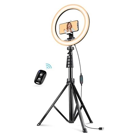 UBeesize 12'' Ring Light with 62'' Selfie Stick Tripod, LED Ring Light with Stand and Phone Holder for Recording/Makeup/YouTube/ TIK Tok, Compatible with Cell Phone, Camera