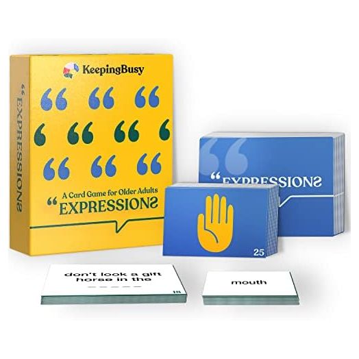 Keeping Busy Expressions Card Game for Seniors - Dementia Activities for Seniors - Activities for Dementia Patients - Busy Boxes for Dementia Patients - Memory Aids for Seniors with Dementia Products