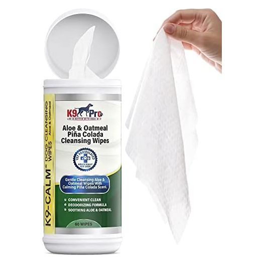 K9 Pro Dog Wipes Cleaning Deodorizing for Paws and Butt - All Natural Biodegradable Pet Wipes for Dogs, Premium Puppy Wipes for Dogs Feet and Dog Face Wipes, Dog Paw Wipes, Dog Bath Wipes for Paws