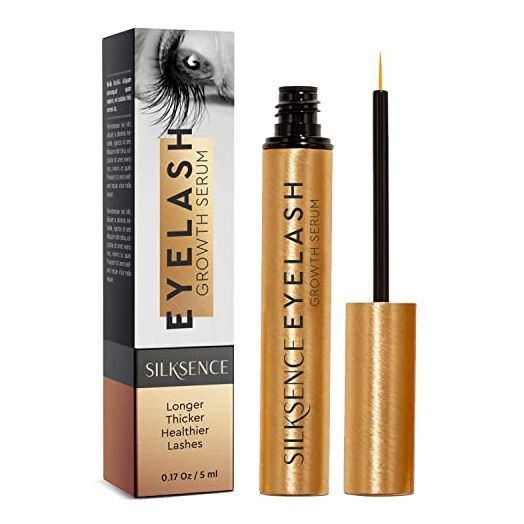 SILKSENCE Upgraded Eyelash Growth Serum, Premium Lash Serum and Eyebrow Enhancer, Lengthen and Strengthen Eyelashes, Achieve Longer, Thicker, Healthier, and Stronger Lashes