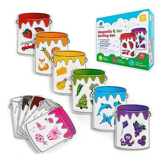 Simply magic Magnetic Color Sorting Set - Color Sorting Toys for Toddlers, Color and Shape Sorting, Preschool Circle Time Learning Activities, Color Learning Toys, Color Matching Games for Toddlers